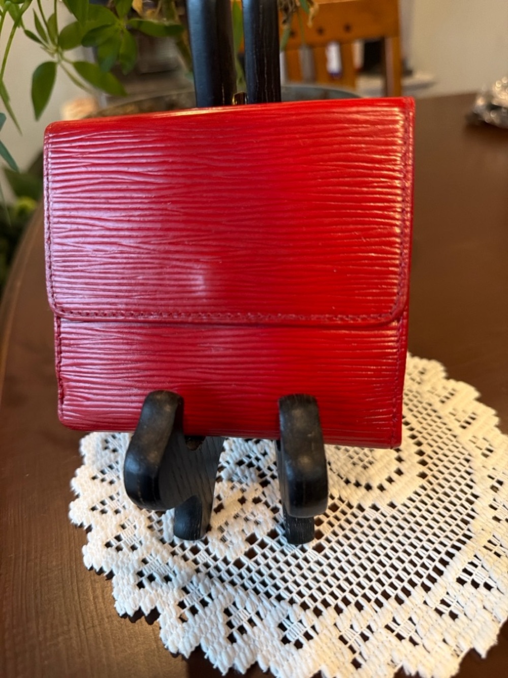 Louis Vuitton Red Epi Leather Compact Wallet with LV Emboss - Picture 2 of 7